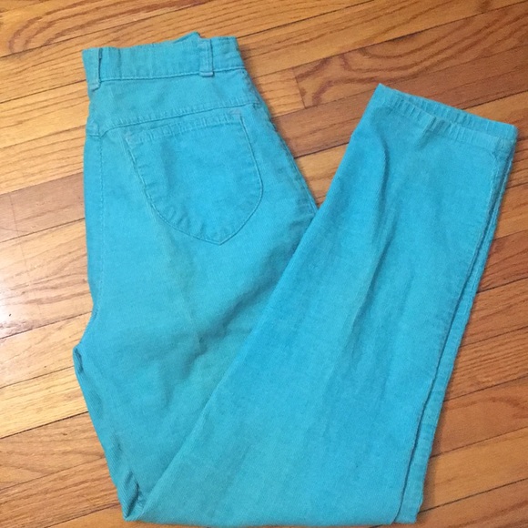 Vintage teal corduroy pants - Picture 3 of 5